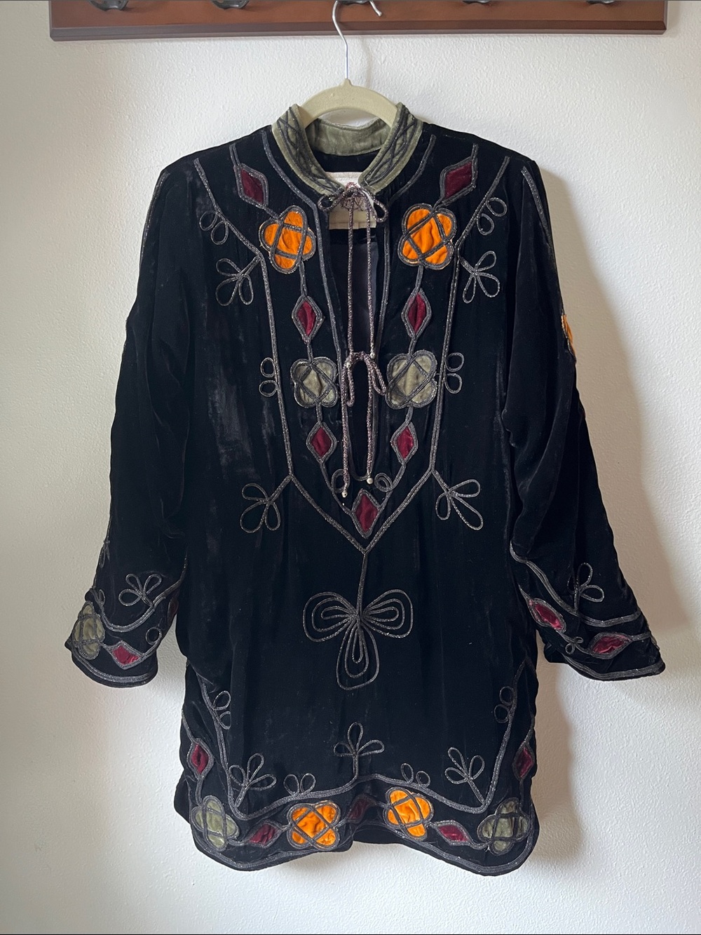 Chasing Unicorns ♣️ All Along The Watchtower Silk Velvet Tunic sz M - Picture 3 of 10